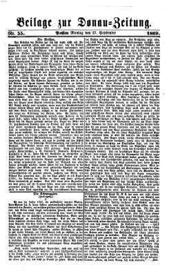 Donau-Zeitung Montag 27. September 1869