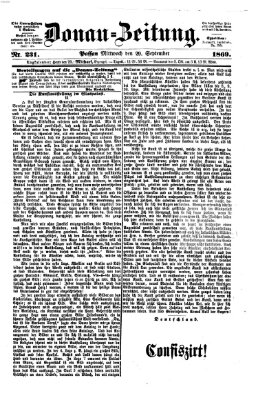 Donau-Zeitung Mittwoch 29. September 1869