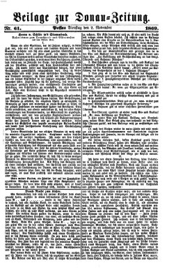 Donau-Zeitung Dienstag 2. November 1869