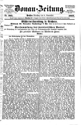 Donau-Zeitung Dienstag 9. November 1869