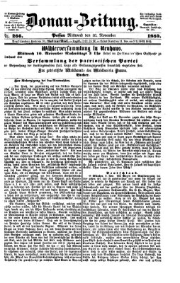 Donau-Zeitung Mittwoch 10. November 1869