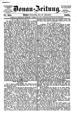 Donau-Zeitung Donnerstag 18. November 1869