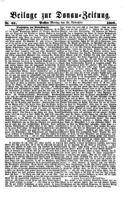 Donau-Zeitung Montag 29. November 1869