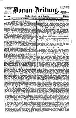 Donau-Zeitung Samstag 4. Dezember 1869