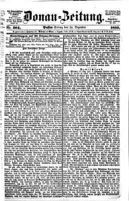 Donau-Zeitung Freitag 24. Dezember 1869