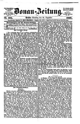 Donau-Zeitung Samstag 25. Dezember 1869