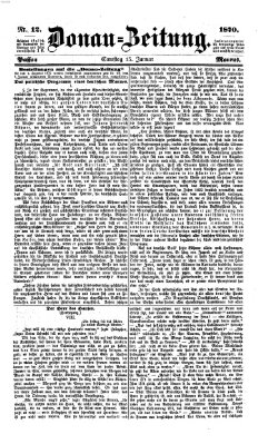 Donau-Zeitung Samstag 15. Januar 1870