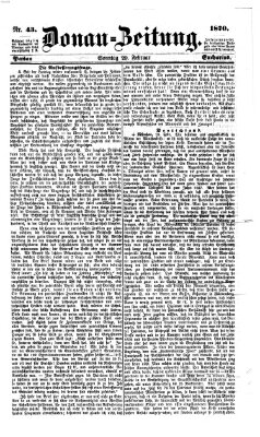 Donau-Zeitung Sonntag 20. Februar 1870