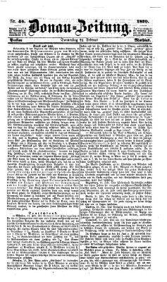 Donau-Zeitung Donnerstag 24. Februar 1870