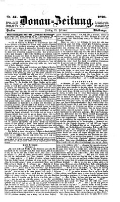 Donau-Zeitung Freitag 25. Februar 1870