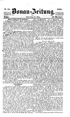 Donau-Zeitung Donnerstag 10. März 1870