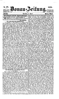 Donau-Zeitung Samstag 2. April 1870