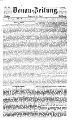 Donau-Zeitung Donnerstag 21. April 1870