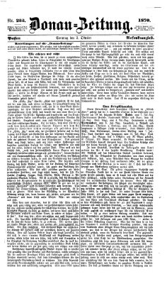 Donau-Zeitung Sonntag 2. Oktober 1870