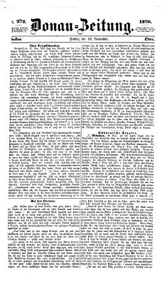 Donau-Zeitung Freitag 18. November 1870