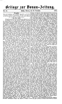 Donau-Zeitung Montag 28. November 1870