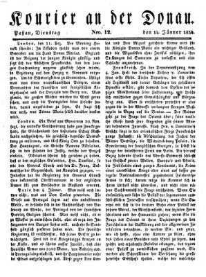 Kourier an der Donau (Donau-Zeitung) Dienstag 14. Januar 1834