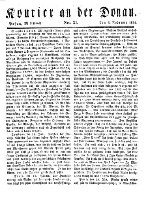 Kourier an der Donau (Donau-Zeitung) Mittwoch 5. Februar 1834