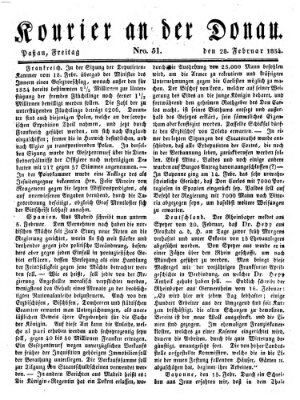 Kourier an der Donau (Donau-Zeitung) Freitag 28. Februar 1834