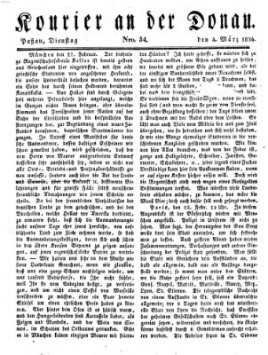 Kourier an der Donau (Donau-Zeitung) Dienstag 4. März 1834