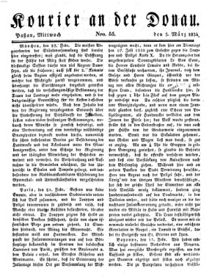 Kourier an der Donau (Donau-Zeitung) Mittwoch 5. März 1834