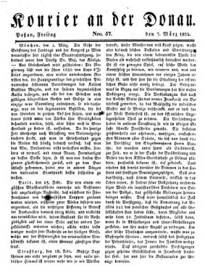 Kourier an der Donau (Donau-Zeitung) Freitag 7. März 1834