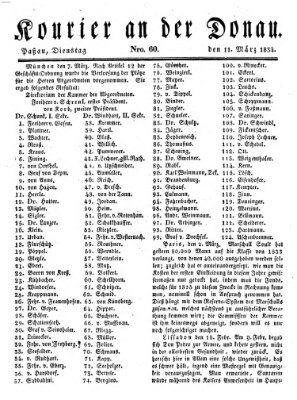 Kourier an der Donau (Donau-Zeitung) Dienstag 11. März 1834