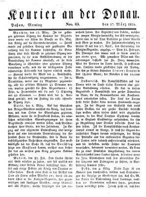Kourier an der Donau (Donau-Zeitung) Montag 17. März 1834