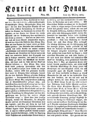 Kourier an der Donau (Donau-Zeitung) Donnerstag 20. März 1834