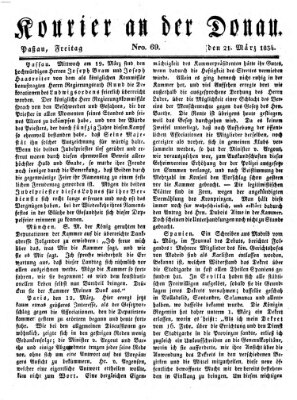 Kourier an der Donau (Donau-Zeitung) Freitag 21. März 1834