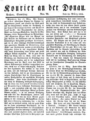 Kourier an der Donau (Donau-Zeitung) Samstag 22. März 1834