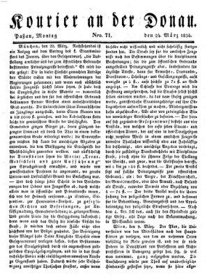 Kourier an der Donau (Donau-Zeitung) Montag 24. März 1834