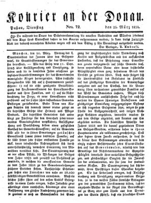 Kourier an der Donau (Donau-Zeitung) Dienstag 25. März 1834