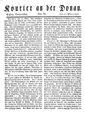 Kourier an der Donau (Donau-Zeitung) Donnerstag 27. März 1834