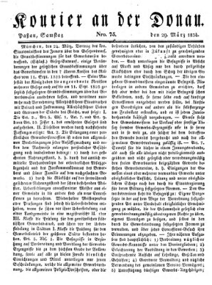 Kourier an der Donau (Donau-Zeitung) Samstag 29. März 1834