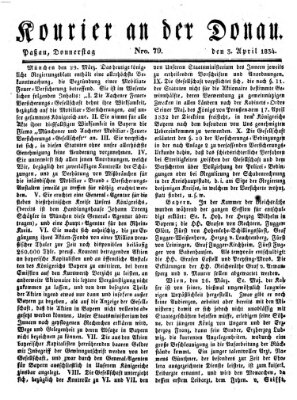 Kourier an der Donau (Donau-Zeitung) Donnerstag 3. April 1834