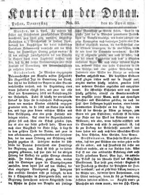 Kourier an der Donau (Donau-Zeitung) Donnerstag 10. April 1834