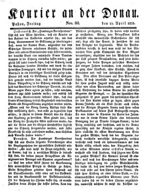 Kourier an der Donau (Donau-Zeitung) Freitag 11. April 1834