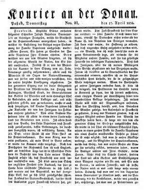 Kourier an der Donau (Donau-Zeitung) Donnerstag 17. April 1834