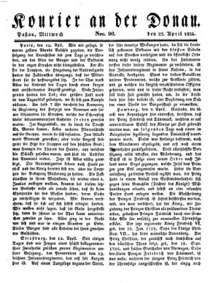 Kourier an der Donau (Donau-Zeitung) Mittwoch 23. April 1834