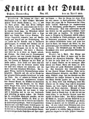 Kourier an der Donau (Donau-Zeitung) Donnerstag 24. April 1834