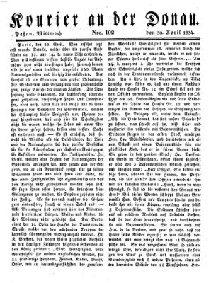 Kourier an der Donau (Donau-Zeitung) Mittwoch 30. April 1834