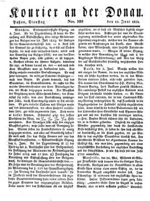 Kourier an der Donau (Donau-Zeitung) Dienstag 10. Juni 1834