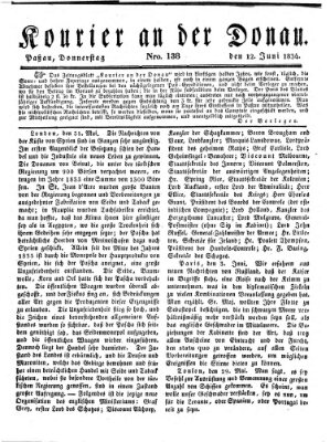 Kourier an der Donau (Donau-Zeitung) Donnerstag 12. Juni 1834