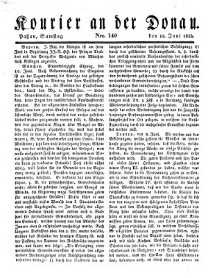 Kourier an der Donau (Donau-Zeitung) Samstag 14. Juni 1834