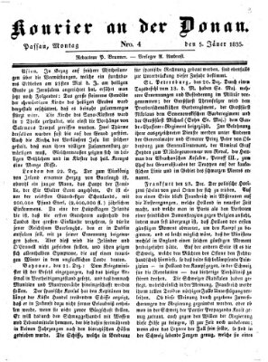 Kourier an der Donau (Donau-Zeitung) Montag 5. Januar 1835