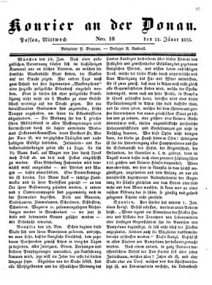 Kourier an der Donau (Donau-Zeitung) Mittwoch 21. Januar 1835