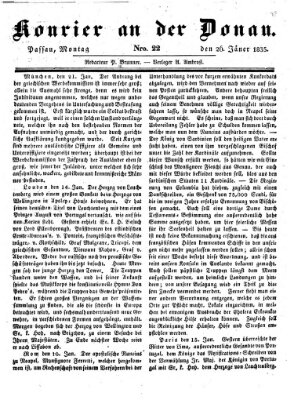 Kourier an der Donau (Donau-Zeitung) Montag 26. Januar 1835