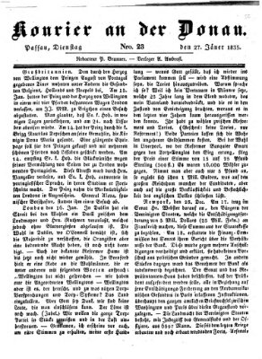 Kourier an der Donau (Donau-Zeitung) Dienstag 27. Januar 1835