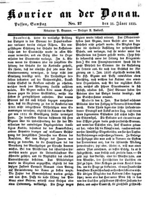 Kourier an der Donau (Donau-Zeitung) Samstag 31. Januar 1835